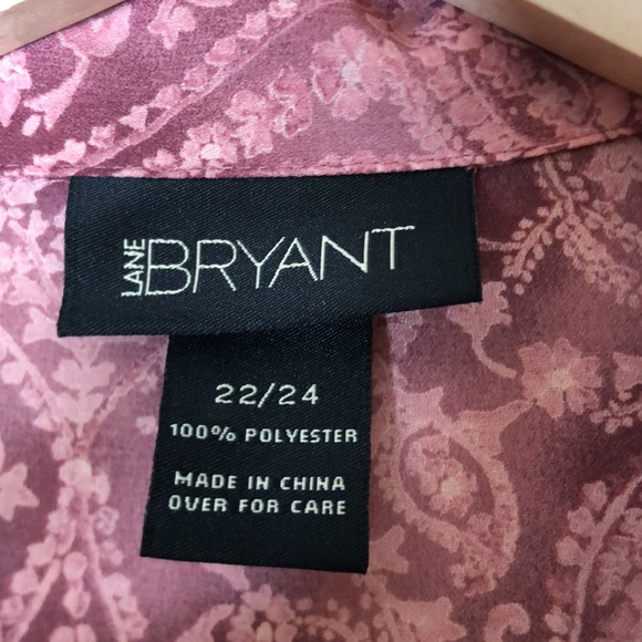 Lane Bryant Womens Lace Pink Purple Semi Sheer Top 22 24 PLUS SIZE - Picture 2 of 7